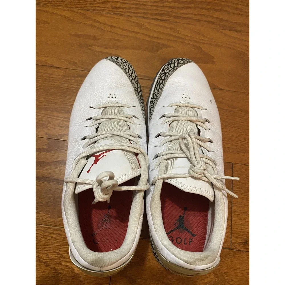 Nike Air Jordan ADG Golf Shoes White Cement Fire Red Men's Size 10.5 AR7995-100